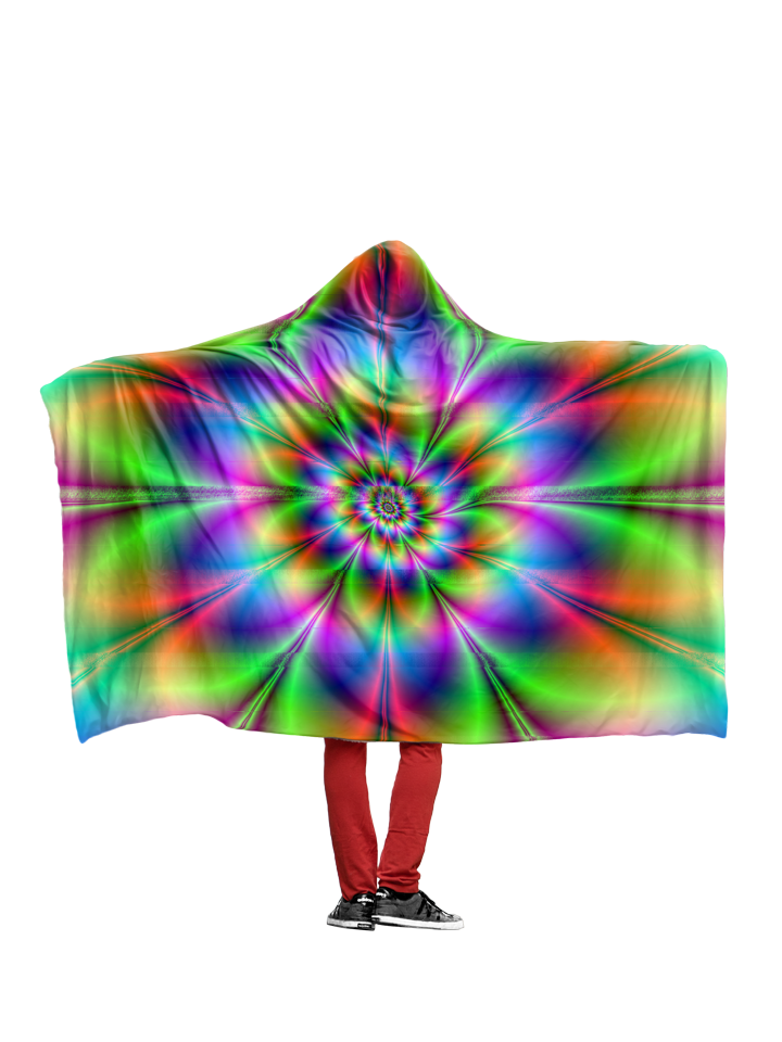 Neon Flower Hoodie Blanket